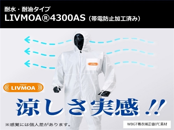 防護服　東レ製　LIVMOA 4300AS　つなぎ服　XL